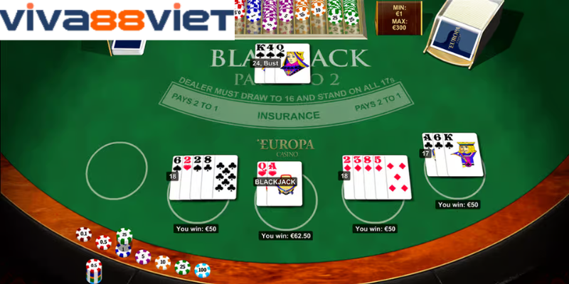 Phổ biến về quy luật trong trò chơi đánh bài Blackjack